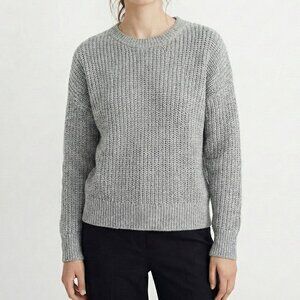 American Apparel Metallic Cable Knit Sweater Silver XS